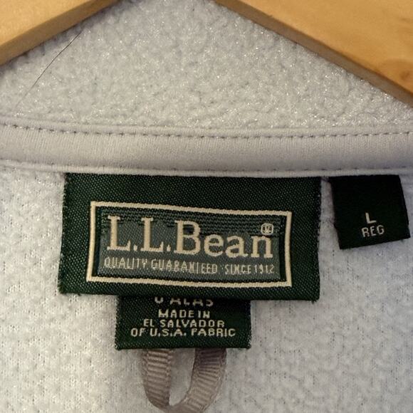 L.L.Bean Women’s Full-Zip Fleece Jacket Size L Light Blue Soft Polar Warm - Picture 7 of 11